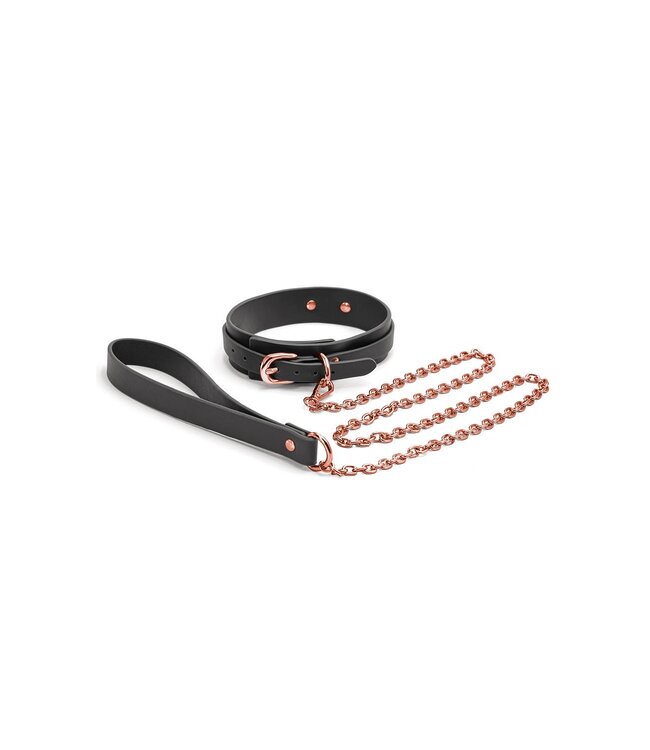 NS Novelties BONDAGE COUTURE COLLAR AND LEASH BLACK