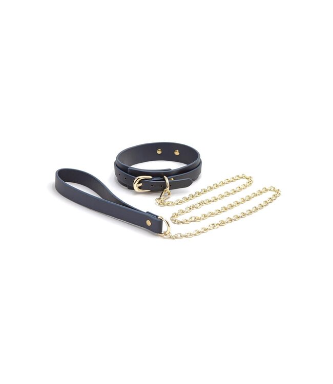 NS Novelties BONDAGE COUTURE COLLAR AND LEASH BLUE