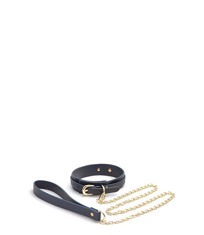 NS Novelties BONDAGE COUTURE COLLAR AND LEASH BLUE