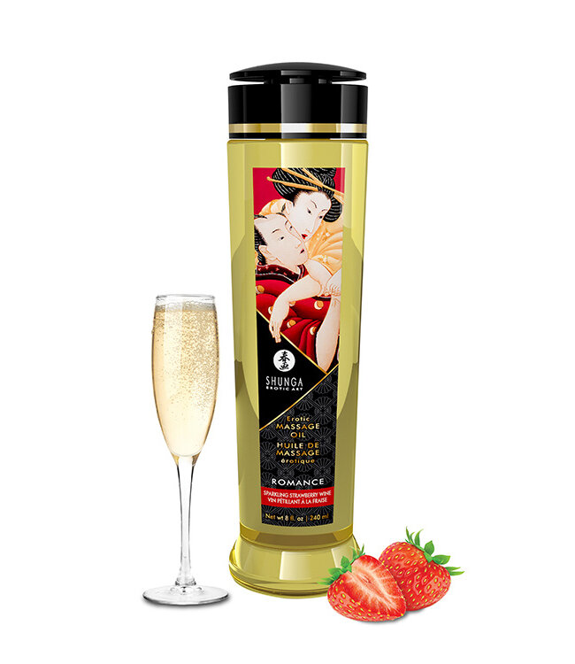 Shunga EROTIC MASSAGE OIL ROMANCE STRAWB. WINE 240ML