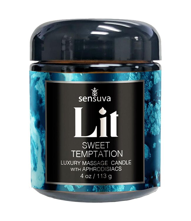 Sensuva SENSUVA LIT SWEET TEMPTATION LUXURY MASSAGE CANDLE VANILLA, SUGAR AND SWEET PEA