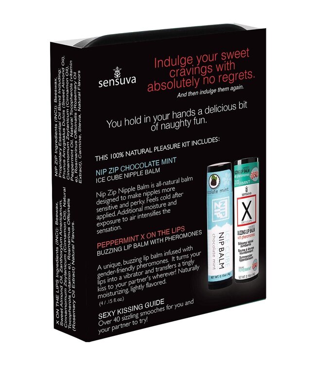 Sensuva SENSUVA LIPS AND NIPS PLEASURE KIT CHOCOLATE NIP ZIP AND CHOCOLATE PEPPERMINT LTD EDITION XBALM