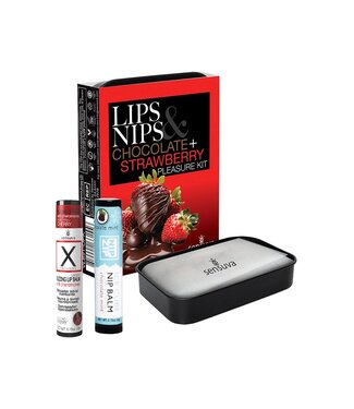 Sensuva SENSUVA LIPS AND NIPS PLEASURE KIT CHOCOLATE NIP ZIP AND LTD EDITION CHOCOLATE STRAWBERRY XBALM
