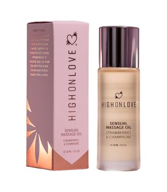 HighOnLove HIGH ON LOVE MASSAGE OIL STRAWBERRIES AND CHAMPAGNE MINI 30 ML