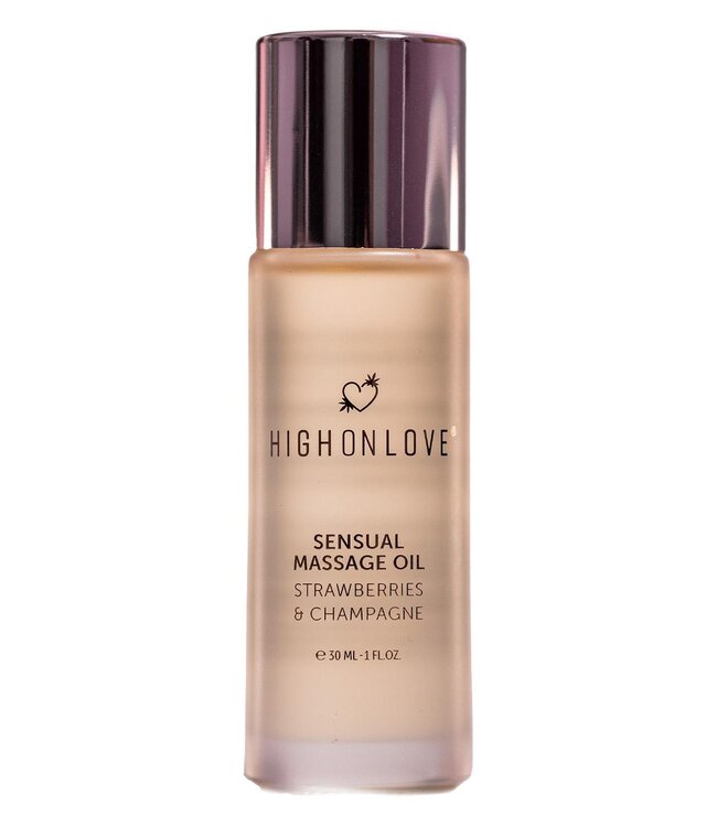 HighOnLove HIGH ON LOVE MASSAGE OIL STRAWBERRIES AND CHAMPAGNE MINI 30 ML