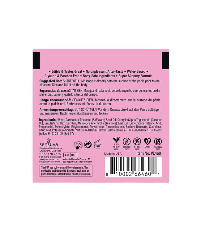 Sensuva SENSUVA LIC-O-LICIOUS ORAL DELIGHT CREAM COTTON CANDY 6 ML