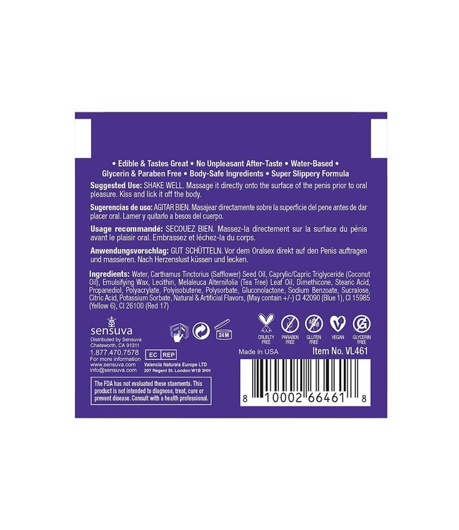 Sensuva SENSUVA LIC-O-LICIOUS ORAL DELIGHT CREAM BLUEBERRY MUFFIN 6 ML