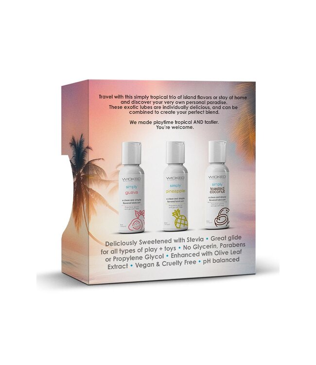 Wicked Sensual Care WICKED SIMPLY TROPICAL TRIO WATERBASED LUBRICANT 3X30ML