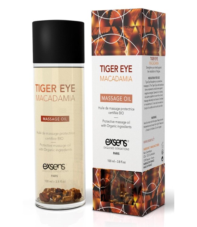 Exsens EXSENS ORGANIC MASSAGE OIL TIGER EYE MACADAMIA  100ML