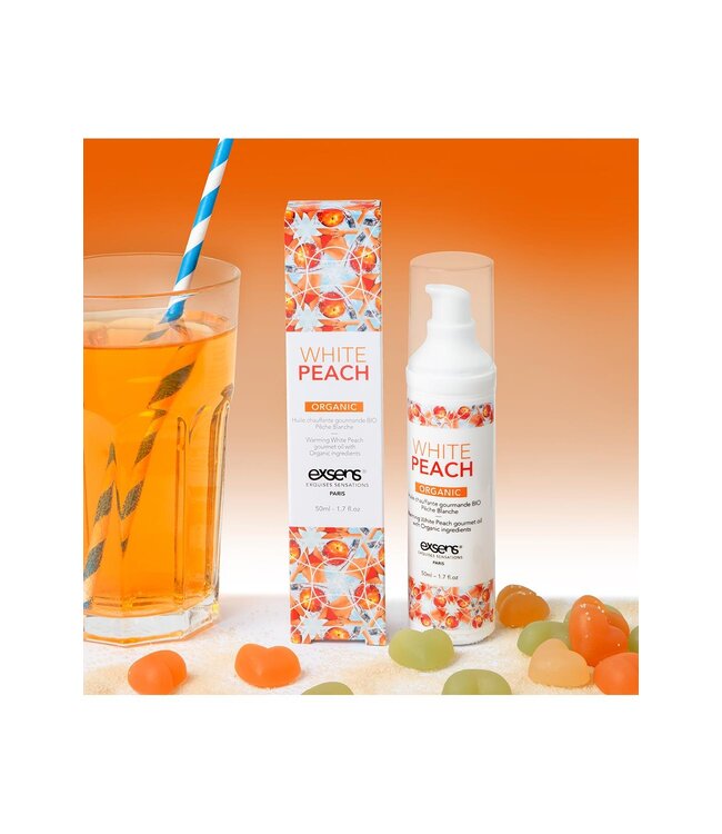 Exsens EXSENS WARMING MASSAGE OIL WHITE PEACH ORGANIC 50ML