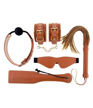 Dreamtoys BLAZE ELITE BDSM SET COGNAC VEGAN LEATHER