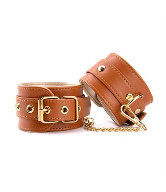 Dreamtoys BLAZE ELITE ANKLE CUFFS COGNAC VEGAN LEATHER