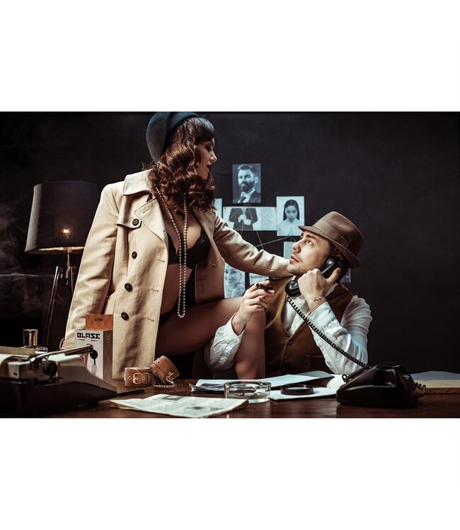 Dreamtoys BLAZE ELITE ANKLE CUFFS COGNAC VEGAN LEATHER