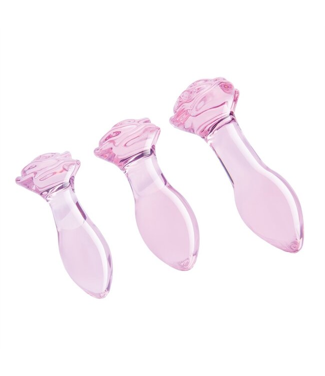 Dreamtoys GLAZE GLASS ROSEBUD ANAL TRAINING SET