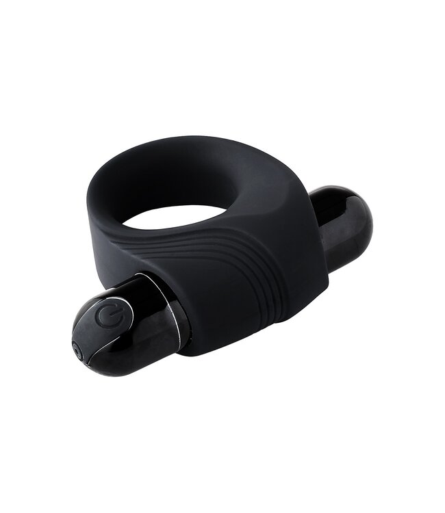 Dreamtoys RAMROD VIBRATING COCKRING WITH BIG BULLET BLACK
