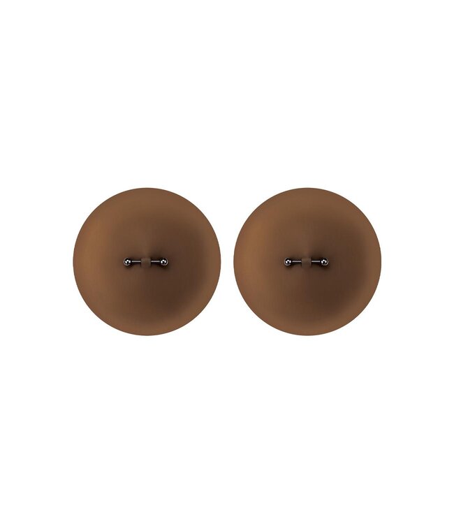 Peekaboo PEEKABOOS SILICONE PIERCED NIPPLE COVERS, BROWN