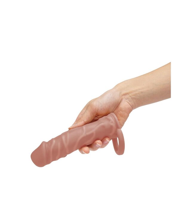 Size-Up SIZE UP SILICONE REALISTIC PENIS EXTENDER WITH BALL LOOP TAN