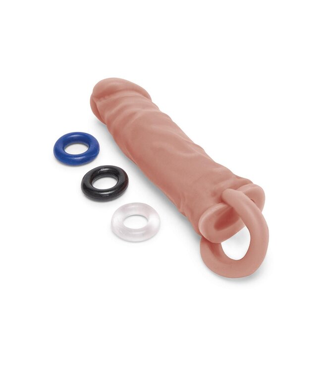 Size-Up SIZE UP SILICONE REALISTIC PENIS EXTENDER WITH BALL LOOP TAN
