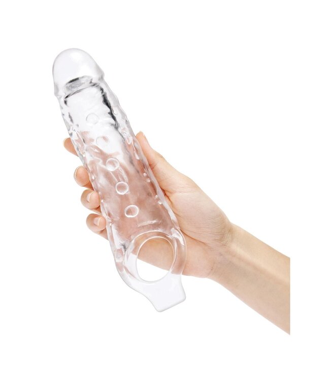 Size-Up SIZE UP CLEAR VIEW STUDDED PENIS EXTENDER WITH BALL LOOP