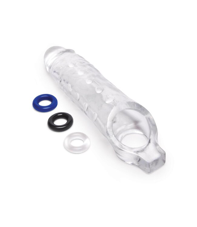 Size-Up SIZE UP CLEAR VIEW STUDDED PENIS EXTENDER WITH BALL LOOP