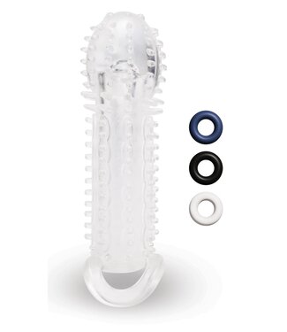 Size-Up SIZE UP CLEAR VIEW TEXTURED PENIS EXTENDER WITH BALL LOOP