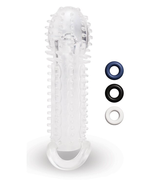 Size-Up SIZE UP CLEAR VIEW TEXTURED PENIS EXTENDER WITH BALL LOOP