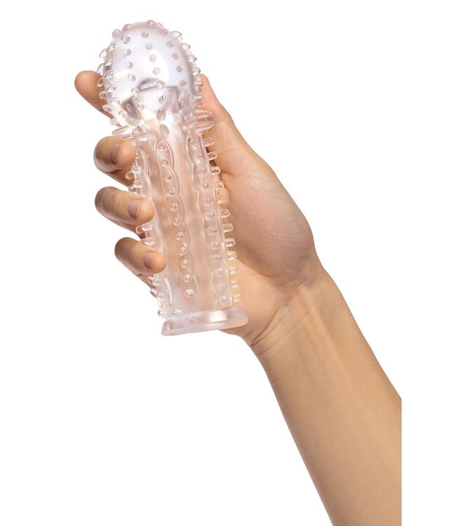Size-Up SIZE UP CLEAR VIEW TEXTURED PENIS EXTENDER WITH BALL LOOP