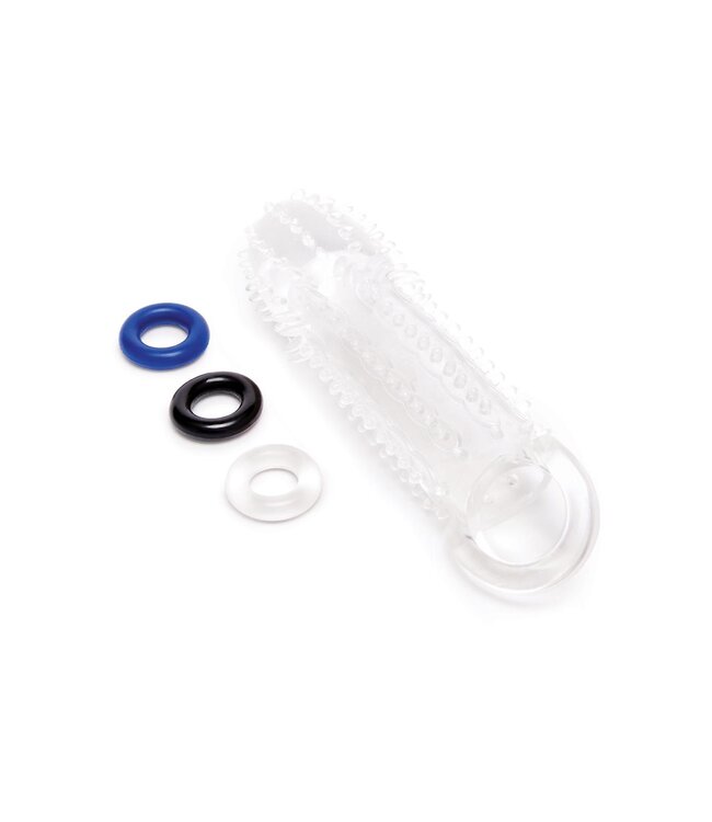 Size-Up SIZE UP CLEAR VIEW TEXTURED PENIS EXTENDER WITH BALL LOOP