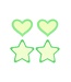 Peekaboo PEEKABOO PASTIES GLOW IN THE DARK HEARTS AND STARS GRN