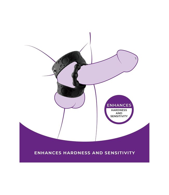 NMC NMC SILICONE COCK STRAP WITH BALL STRETCHER BLACK