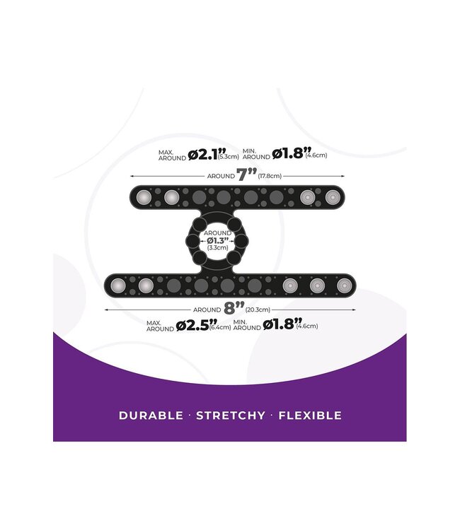 NMC NMC SILICONE COCK STRAP WITH BALL STRETCHER BLACK