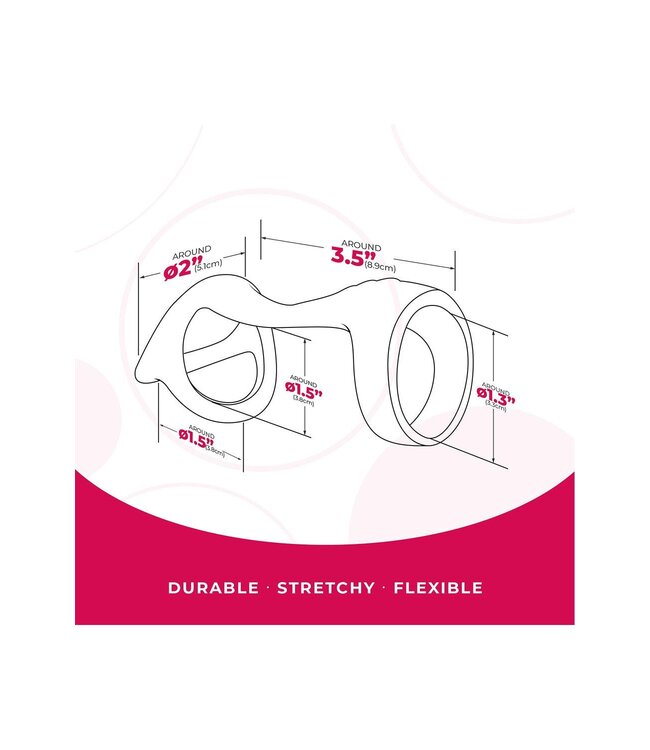 NMC NMC SILICONE COCK STRAP WITH BALL STRETCHER BLACK