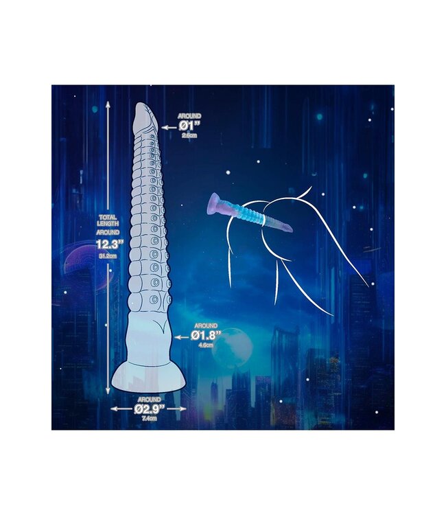 NMC NMC 12 INCH SILICONE MONSTER DILDO GLOW IN THE DARK