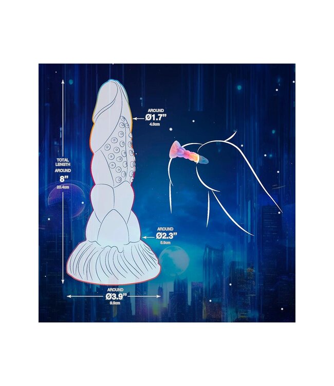 NMC NMC 8 INCH SILICONE MONSTER DILDO GLOW IN THE DARK