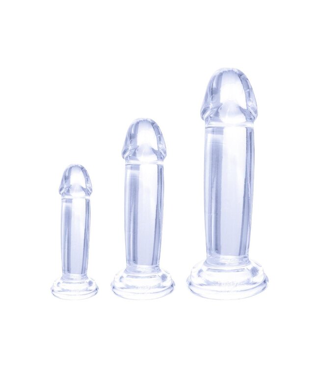 NMC NMC TRIPLE LOVER - 3 IN 1 TRAINING KIT SET WITH 3 DIFFERENT SIZE DILDO CLEAR