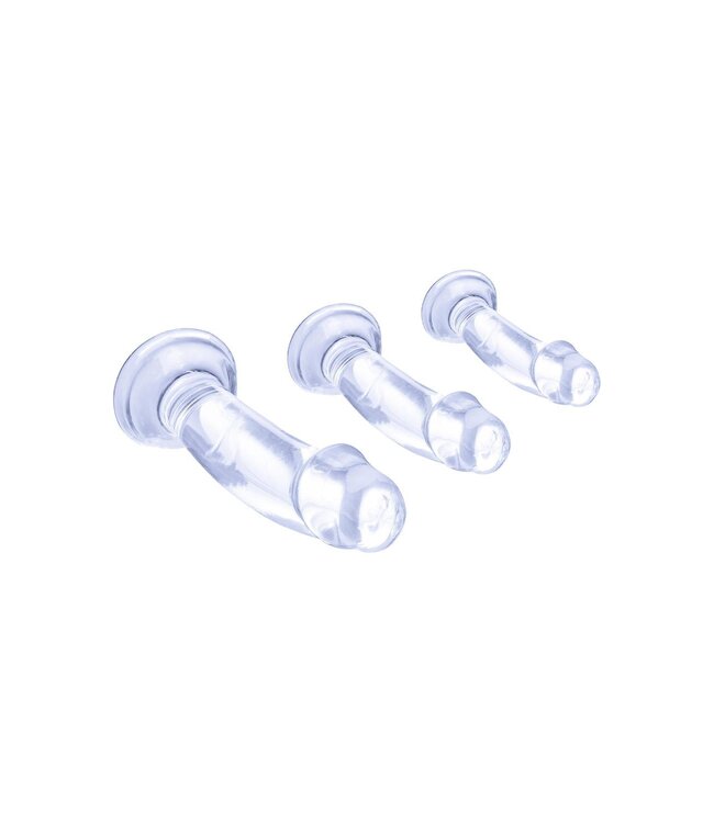 NMC NMC TRIPLE LOVER - 3 IN 1 TRAINING KIT SET WITH 3 DIFFERENT SIZE DILDO CLEAR