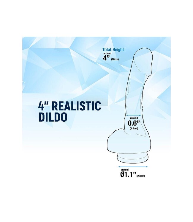 NMC NMC 4 INCH REALISTIC MINI  DILDO WITH SUCTION CUP CLEAR