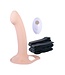 NMC NMC 9.5 INCH RECHARGEABLE SILICONE VIBRATION HOLLOW STRAP ON WITH BALL RING FLESH