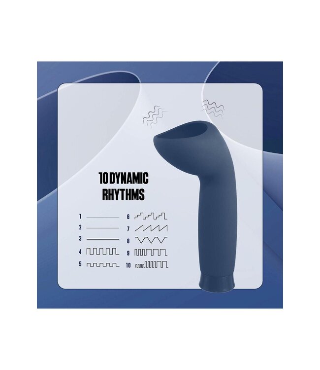 NMC NMC 5.5 INCH RECHARGEABLE SILICONE 10 FUNCTIONS SPEED GLANS STIMULATOR BLUE