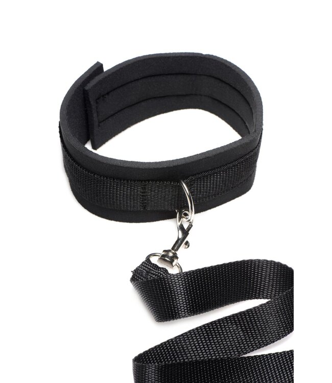XR Brands Riem en Halsband set - Zwart