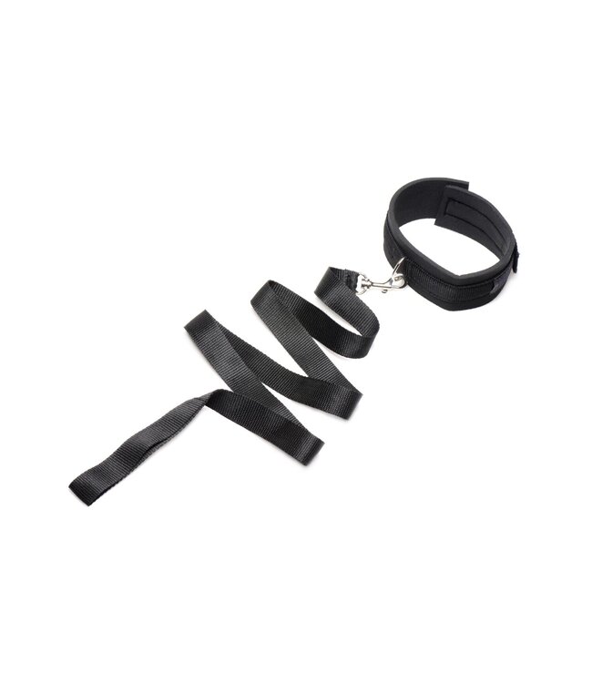 XR Brands Riem en Halsband set - Zwart