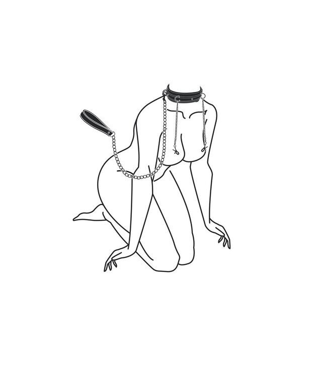 Easytoys Fetish Collection Easytoys Fetish - Kunstleren halsband met tepelklemmen