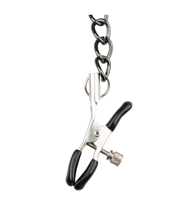 Easytoys Fetish Collection Easytoys Fetish - Kunstleren halsband met tepelklemmen