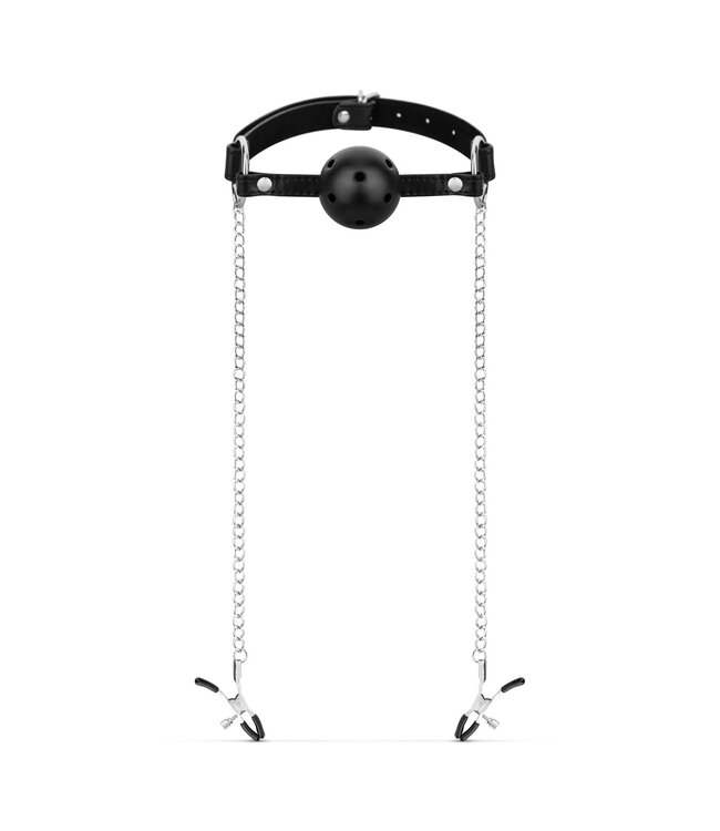 Bedroom Fantasies Bedroom Fantasies - Ball Gag met Tepelklemmen - Zwart