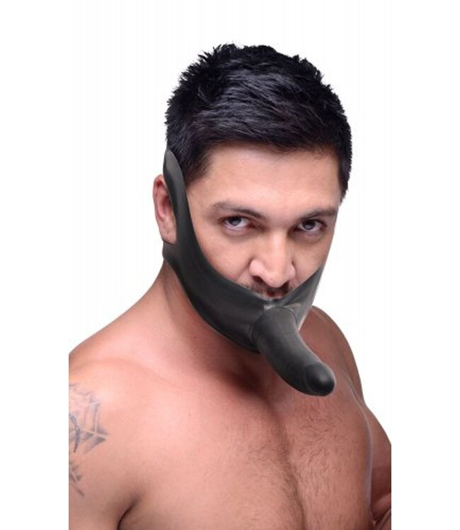 XR Brands Master Series - Face Strap-On Mondknevel met Dildo - Black