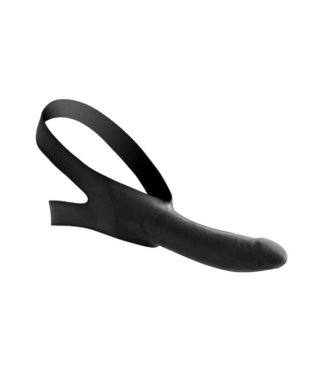 XR Brands Master Series - Face Strap-On Mondknevel met Dildo - Black