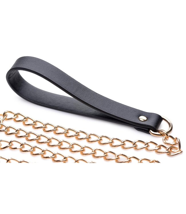XR Brands Luxe Leiband - Zwart/Goud