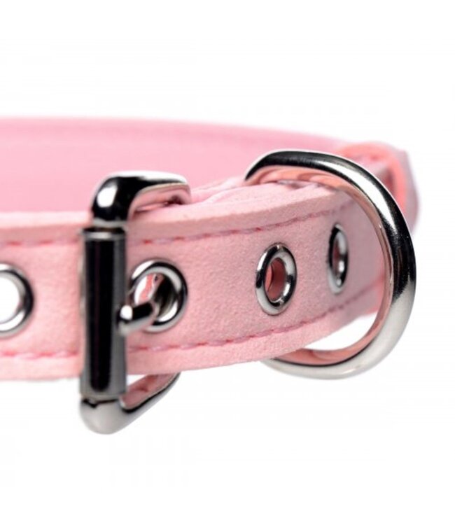 XR Brands Golden Kitty Collar Met Kattenbelletje - Roze/Zilver