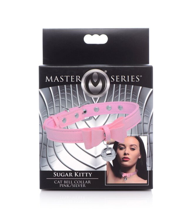XR Brands Golden Kitty Collar Met Kattenbelletje - Roze/Zilver
