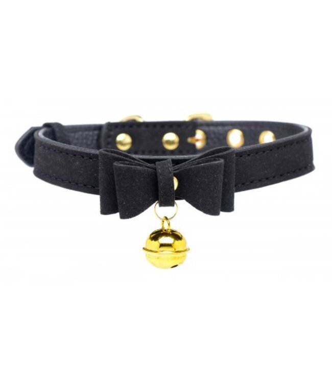 XR Brands Golden Kitty Collar Met Kattenbelletje - Zwart/Goud